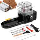 Automatic Rolling Machine Electric Cigarette Injector Machine for Tubes King/Regular/Slim 100s Cigarette and Pre Roll Cones Cigarette Injector Roller Machine (Black)