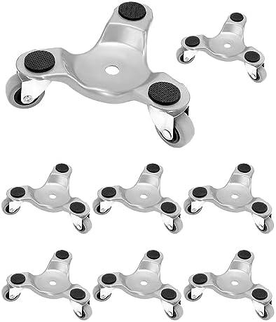 QWORK 8 pcs 6" Steel Tri-Dolly, 200 lbs Load Capacity, Great for Moving Furniture & Appliances