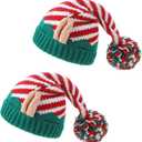 Moon Kitty Christmas Elf Hat Upgraded Christmas Hat Adults Elf Beanie Party Hat for Holiday, New Years and Christmas (Child Size, 2pcs Christmas 3)