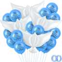 Skylety 36 Pieces Memorial Balloons to Release in Sky Memory Peace Dove Balloons Helium for Funeral, Condolence, Funeral, Anniversary, Memorial Services(Blue)