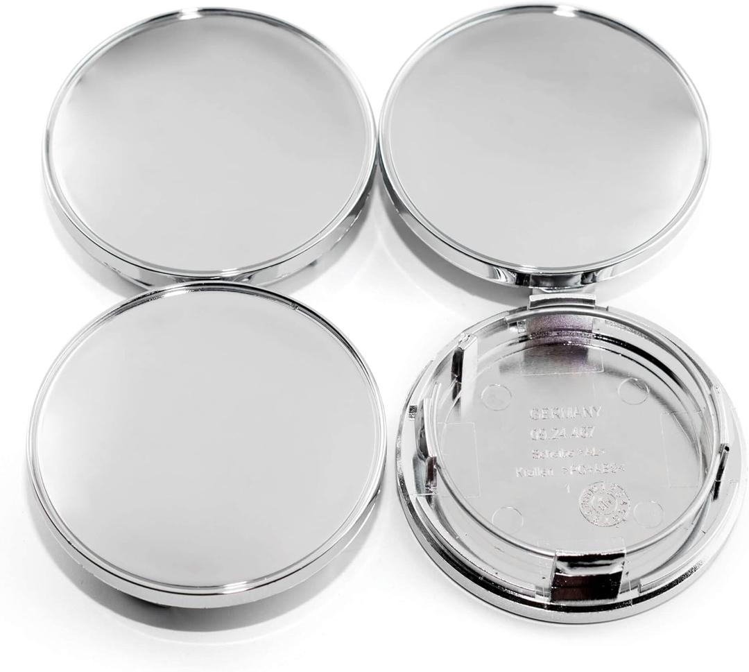 4 Pcs Wheel Center Caps for BBS 09.24.467 09.24.467 09.24.486 09.24.494 56.24.120 09.24.471 09.24.510 Wheel Rim Chrome Silver(Snap-in Diameter:60.6mm/2.39in)