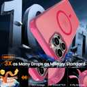 DEERLAMN Magnetic Matte Case for iPhone 14 Pro 6.1-Inch, [Compatible with MagSafe][Military Grade Drop Protection] Anti-Fingerprint Slim Translucent Shockproof Protective Phone Cover, Hot Pink