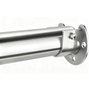 Premium Stainless Steel Closet Rod 1.0mm/1.3", Heavy Duty Adjustable Hanging Bar for Clothes Organization, No-Splice 1-Piece Telescoping Design (Silver, 26.9" - 46.9")