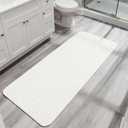 Bath Mat,Ultra Thin Bathroom Runner Rugs,Large Bath Mats for Bathroom,Quick Dry,Non-Slip,Machine Washable,Low Pile,Bath Rug,Shower Outside,Sink,Home Decor Accessories.Cream,1'9"x3'11"21x47inch