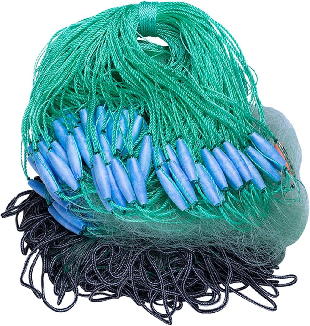 Depth 16ft Anti-Winding 3 Layers Fishing Net Wrapped Rope Lead Sinker Length 262ft Gill Net for Fishing Survival
