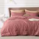 Bedsure King Size Comforter Set - Pink Clay Soft Bedding for All Seasons, Cationic Dyed Bed Set, 3 Pieces, 1 King Size Comforter (104"x90") and 2 Pillow Shams (20"x36"+2")