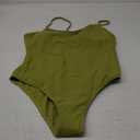 Narecte Sexy One Piece Bathing Suit for Women Tummy Control High Cut One Piece Swimsuit Womens Grass Green XL