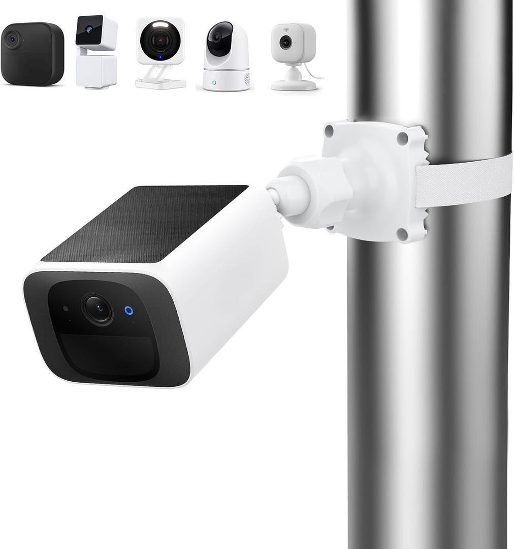 360 Adjustable Wall Mount with Strap for eufy SoloCam S220, eufy Cam S3 Pro, WYZE Cam, Blink Outdoor 4/ 2K+, Blink mini 2/ 2k+, Security Camera Mount Weatherproof Mounting Bracket for Your Camera