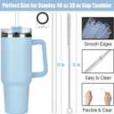 14 Pack Replacement Straws for 40 oz Stanley Adventure Travel Tumbler Cup, Reusable Plastic Straws with Cleaning Brush, Compatible with 40oz 30oz 20oz 14oz Stanley Water Jug, 12inch