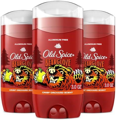 Old Spice Aluminum Free Deodorant for Men, 24/7 Odor Protection, 24/7 Freshness & Lasting Scent, Goes on Clear, Bearglove with Crisp Orchard Scent, 3.0 oz (Pack of 2)