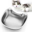 Stainless Steel Cat Bowls: Suitable for Automatic Pet Feeder Cat Whisker Fatigue Relief Friendly Shape and Easy to Clean