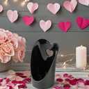 Gomakren Upright Spoon Rest, Standing Spoon Rest for Stove Top, 6 Inch Ladle Holder for Kitchen Counter, Valentines Heart Shaped Heat-Resistant Spatula Holder Cooking Utensil Stand, Black