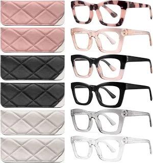 CCVOO Stylish Reading Glasses for Women, Eyeglasses, Blue Light Readers for Women, Computer Eye Glasses, Cheaters, 4.0X