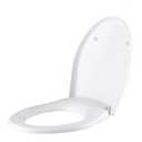 Toilet Seat Slow Close Oval Shaped in White Toilet Seat for Bathroom High Gloss Finish, Comfort Seating Easy Hygiene Maintenance Seat Closes