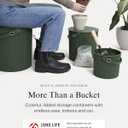 Hachiman Extra Large Bucket - 5.3 Gallon Heavy Duty Bucket with Lid and Handle - Hands-Free Filling - Easy to Stack and Store - Indoor Outdoor Use - 13.3" x 13" - Garden Green