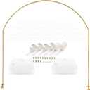 LANGXUN 7.8Ft Metal Gold Balloon Arch Kit, Semi-Circular Balloon Arch Stand with Water Bases for Wedding Bridal Baby Shower Birthday Party Supplies Decorations