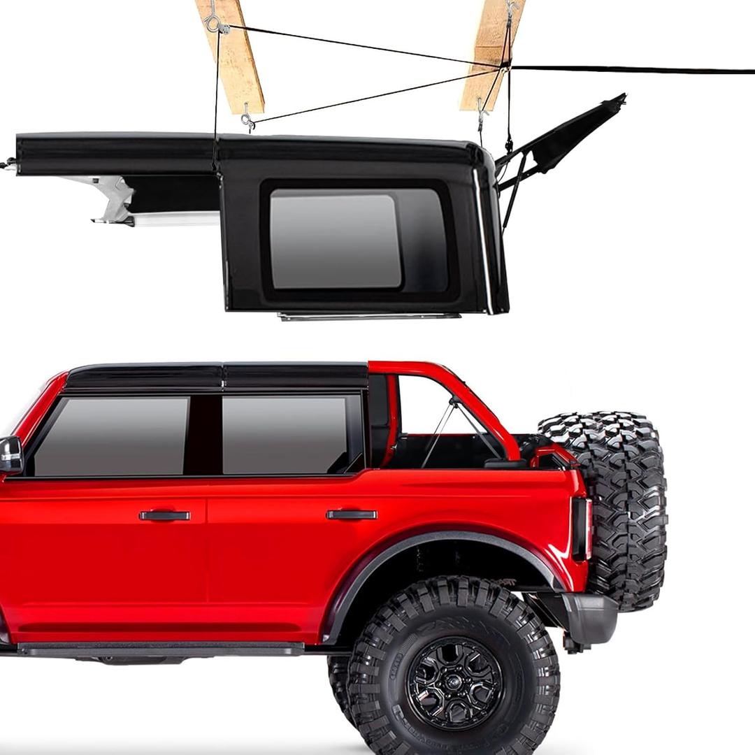 Hard Top Removal Lift For Jeep Wrangler JL JK Models And Ford Hardtop, Garage Storage Hoist, Safety Fall Prevention System, Easily Operated By One Person. Supports 10 Ft Ceiling, Bonus 6 T Knobs.
