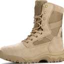 FREE SOLDIER Men's Work Tactical Boots 8 Inches Lightweight Combat Boots Durable Suede Leather Military Boot Desert Boot (9.5 Wide, Dark Tan)