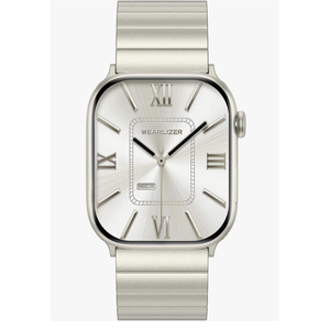 Wearlizer Two Tone Metal Band Compatible with Apple Watch Bands 40/38/41/42/44/45/46/49mm Women Men, Dressy Rectangular Chain Design Durable Stainless Steel Bracelet for iWatch Series 11-1/SE/Ultra