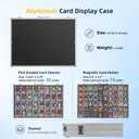 Trade Card Show Display Case,Aluminum Lockable Trading Show Display Case and Handle,Portable Trading with Lock for Collectibles, Sports Graded Cards TCG Craft Jewelry (Silver with Bag 32*22 in)