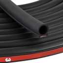 D Shape Rubber Seal Strip,3/4" Large Door Weather Stripping Self-Adhesive EPDM Rubber,Automotive Weather Stripping for Fill Gaps, Apply to Car,Truck,RV,Boat and Home Application (Black, 6Ft)