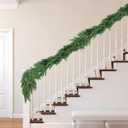 Christmas Garland 6 Ft Lifelike Artificial Cedar and Cypress Garland for Indoor Outdoor Christmas Decor on Mantel Stair Porch and Table