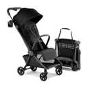 Mompush Nexis Carbon Travel Stroller, Ultra-Lightweight 11.5 lbs, Compact & Airplane Carry-On Approved, One-Second Auto-Fold, One-Hand Full Recline, from Birth to 50 lbs, JPMA Certified, Black