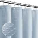 Gibelle Fog Blue Shower Curtain, Waffle Weave Textured Fabric Shower Curtain for Bathroom - Soft Cloth & Hotel Spa Luxury, Water Repellent, Machine Washable, 72X72, Fog Blue