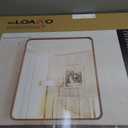 LOAAO 24X32 Inch Bathroom Mirror with Wood Grain Colored Metal Frame, Rounded Rectangle Metal Framed Bathroom Mirror, Anti-Rust, Hangs Horizontally or Vertically