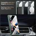 for Samsung Galaxy Z Fold 4 Non-Yellowing Case [Compatible with MagSafe] 360 Rotatable Ring Stand, Electroplated & Hinge Protection & Screen Protector, Magnetic Slim Clear Phone Case, Green