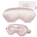 ZIMASILK Adjustable 22 Momme 100% Mulberry Silk Sleep Mask, Upgraded 3D Contoured Cup Eye Mask for Sleeping, Super Soft & Breathable Blindfold, Blackout for Deep Sleeping (Pink)