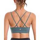 RUNNING GIRL Sports Bras for Women,YBack Supportive Sports Bra Padded Workout Bras Medium Support Push up(WX2915Icy Grey,L)