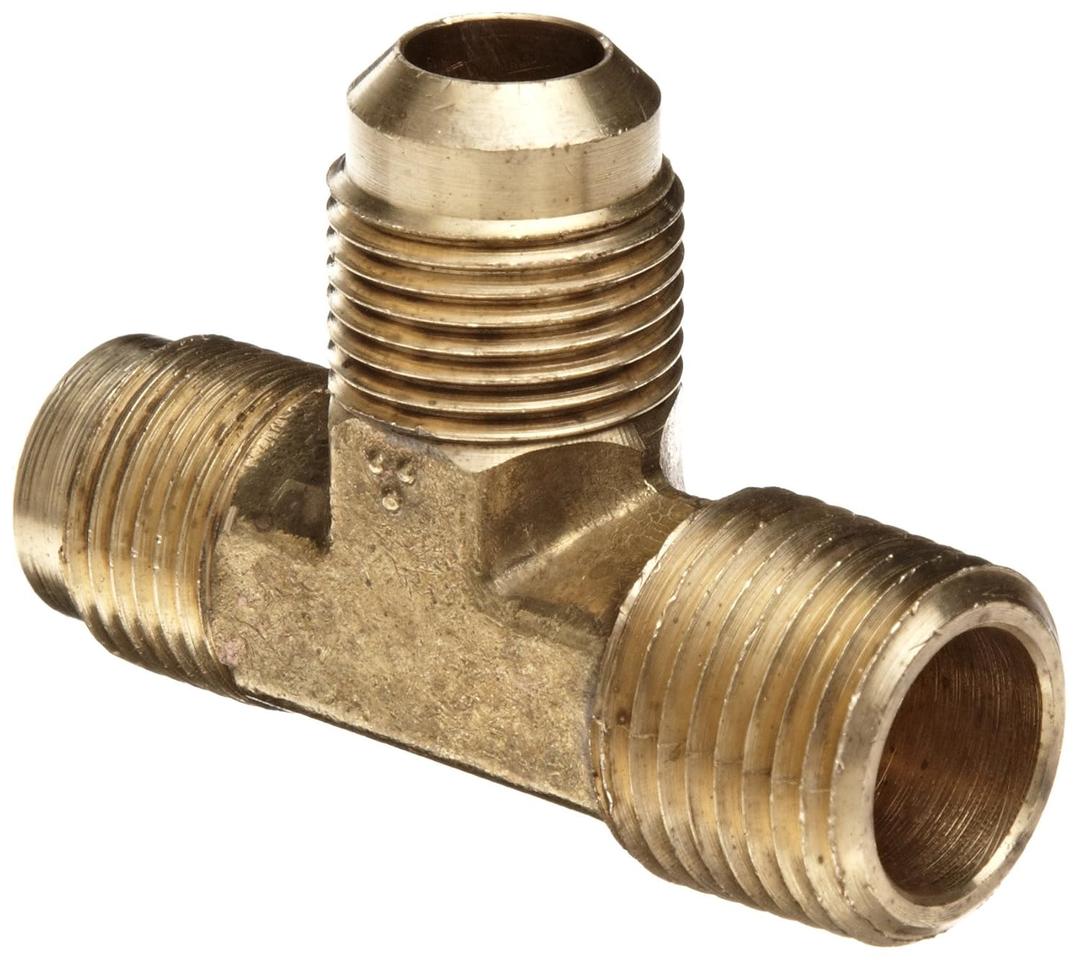 Anderson Metals - 04051-0808 Brass Tube Fitting, Tee, 1/2" Flare x 1/2" Flare x 1/2" Male Pipe