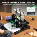 Leather Cutting Machine, 7.87 x 7.87in Embossing Plate Manual Die Cutter Stamping Machine 1.0 Ton Force, Adjustable Pressure Stroke, Ideal for Multiple Materials and Leathercraft Projects
