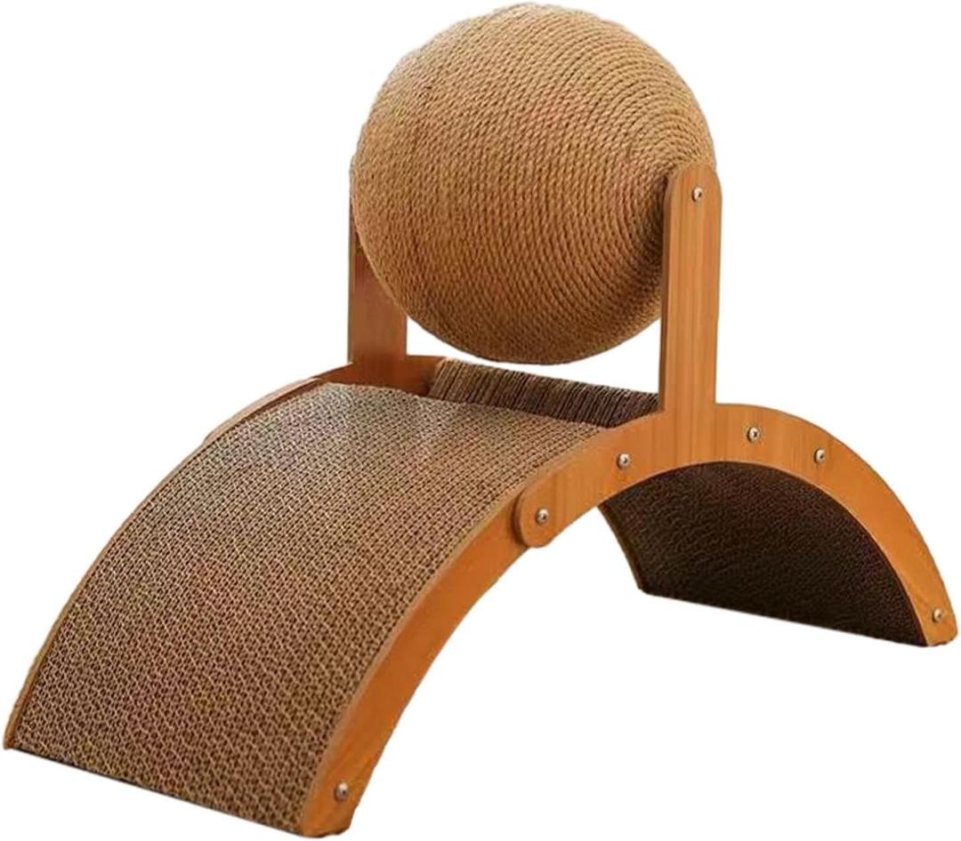 Cat Scratch Pad, Ferris Wheel Design, Suitable for Cat Play, Interaction, Nail Grinding, Bite Resistant. (Arch, Middle)