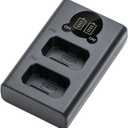 Kimaru NP-FW50 Battery Charger, Double Slot BC-TRW Charger for Sony ZV-E10, Alpha A6000 A6300 A6400 A6500 A5000 A5100 A7 A7II A7R A7RII A7S A7SII RX10 II III Cameras.