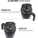 ALOUFEA 20 oz Insulated Coffee Mug Tumbler with Handle, Stainless Steel Travel Mug Tumbler with Lid and Straw,Double Wall Vacuum Leak Proof Ice Coffee Thermal Cup,Sage
