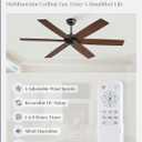 Fanbulous 60 inch Ceiling Fan No LightBlack Ceiling Fan with Remote, Flush Mount Low Profile, Quiet DC Motor & Reversible, Indoor/Outdoor Ceiling Fans without Light for Bedroom, Living Room, Patio