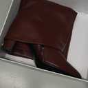 Modatope Knee High Boots Women Fold Over Knee High Boots Chunky High Heels Long Boots Zipper Pointed Toe Dress Tall Boots for Women (10, Burgundy Pu)