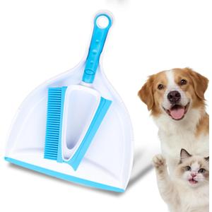 Pet Hair Removal Brush with Mini Dustpan – Pet Rubber Brush for Dogs & Cats, Double-Sided Squeegee Tool for Carpet, Clothes, Sofa, Bed Sheets - Easy Storage
