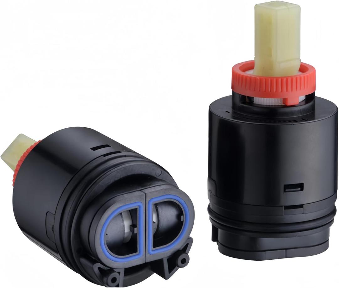 N40HKC Shower Cartridge Replacement, the height is 2.97 inches (75.5mm) and the width is 1.58 inches (40mm) Ceramic Valve, Tub/Shower Faucet, Black, 1 Pack