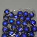 Bememo 24 Pcs Eid Ball Ornaments for Tree Eid Al Adha Decoration1.57 Inches Plastic Ramadan Hanging Ornaments Islamic Moon Star Ball Ramadan Decor for Holiday Tree Party Decoration(Blue and Gold)