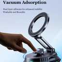 3 x Vacuum Suction Magnetic Phone Holder for Car, Adjustable Car Phone Holder Foldable for Magsafe Cell Phone Holder Stand Suction Phone Mount for iPhone 17/16/15/14/13/12/Gym/Shower/Car/Mirror
