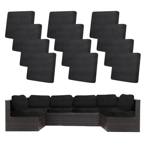 10Pcs Stretch Patio Cushion Covers,Outdoor Couch Covers Replacement,Outdoor Couch & Sofa Slipcovers,for Patio Furniture Cushion Covers,Washable Reusable Furniture Protector (Black,Cover Only)