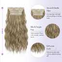 Sofeiyan Caramel Brown Mixed Beige Blonde Hair Extensions 16 inch Clip in Hair Extensions 4PCS Synthetic Fake Hair Soft Natural Hairpiece 140g Curly Thick Blonde Hair Extension for Women