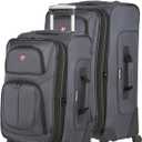 SwissGear Sion Softside Expandable Luggage with Spinner Wheels, Dark Grey, 2-Piece Set (21/25)