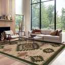 9x12 Area Rug for Living Room Western Rug Aztec Southwestern Rugs Machine Washable Tribal Navajo Southwest Rug Non Slip Printed Low-Pile Indoor Floor Carpet for Dining Room Bedroom Office, Camel