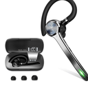Bluetooth Headset, Wireless Bluetooth Earpiece with 500mAh Charging Case 72 Hours Talking Time Built-in Microphone for iOS Android Cell Phone, V5.1 Hand-Free Headphones for Trucker, Office