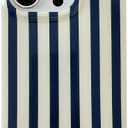 ZTOFERA for iPhone 14 Pro Max Case with Geometric Vertical Stripes,Cute Fashion Simple Line Pattern for Women Men,Soft TPU Slim Glossy Shockproof Case Cover(Navy Blue)