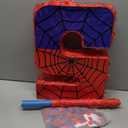 Simgoing Number 5 Spider Web Piata Bundle with Blindfold Small Piata for Kids Birthday Party Decoration Mexican Fiesta Cinco De Mayo Anniversary Celebration Gift, 15.75 x 11 x 2.8 In(Red Blue)